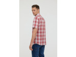 Chemise à carreaux, manches courtes, broderie poitrine