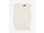 Top sans manches detail dentelle dos white