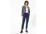 Pantalon droit rayures bleues foncees