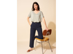 Pantalon jambe large et taille haute