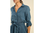 Robe chemise ceinturée à manches ajustables