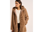 Manteau fausse fourrure à capuche