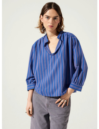 Blouse rayures bleues