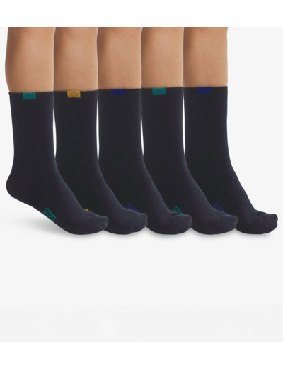 Lot de 5 paires de chaussettes enfant en coton Bleu Marine Écodim