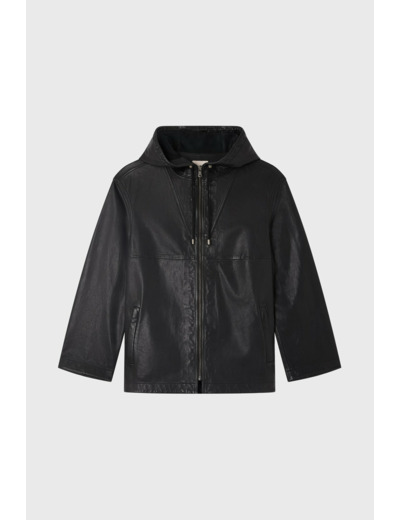 Blouson en cuir à capuche - JANICE