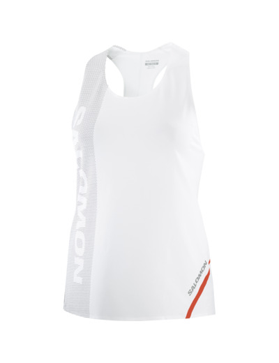 S Lab Speed Singlet White Deep Black