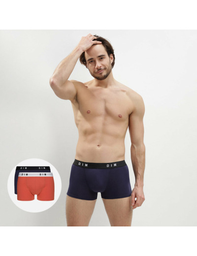 Lot de 2 boxers homme coton stretch Roux Bleu Denim Dim Originals
