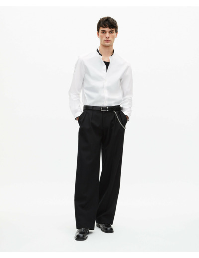 Chemise A Manches Longues Col Officier white