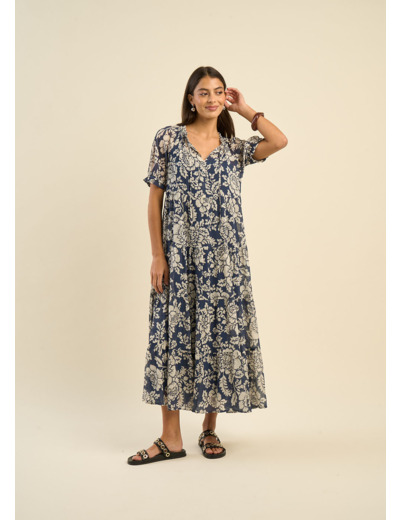 Robe longue à imprimé floral