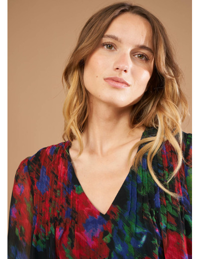 Blouse imprimé encolure V