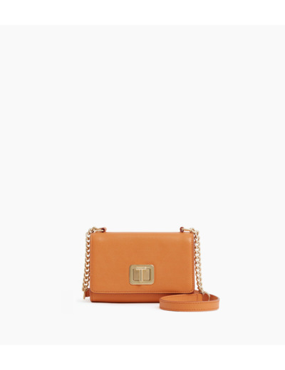 Mini sac bandoulière Eva en cuir grain caviar