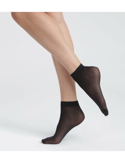 Lot de 2 paires de socquettes semi-opaques fils recyclés Noir Dim Good