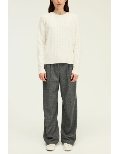 Pull à torsades en laine fine - EMI