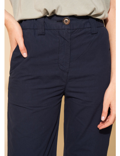 Pantalon jambe large et taille haute
