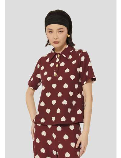 Top Tania Bordeaux en Polyester