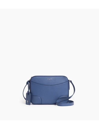 Sac bandoulière moyen modèle Romy en cuir grainé et lisse