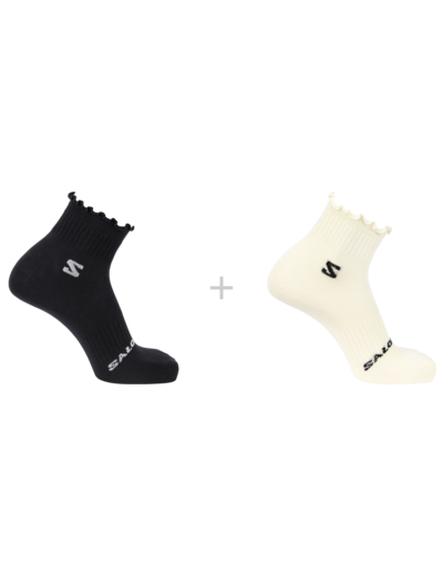 Socks Ruffle Crew 2-Pack  Black Vanilla