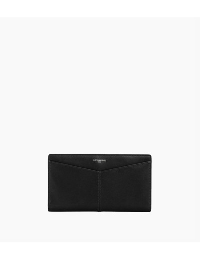 Porte chéquier zippé Charlotte en cuir lisse