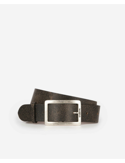 Ceinture en cuir effet vieilli brown