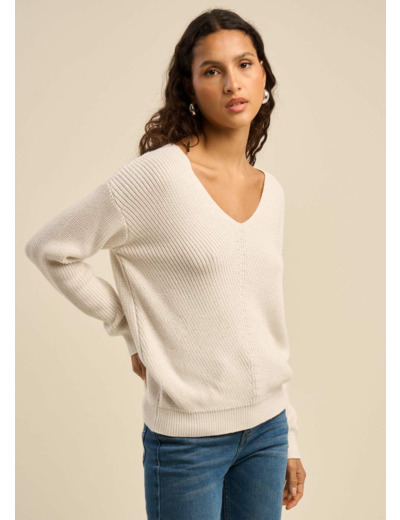 Pull ample à col V avec détails en lurex