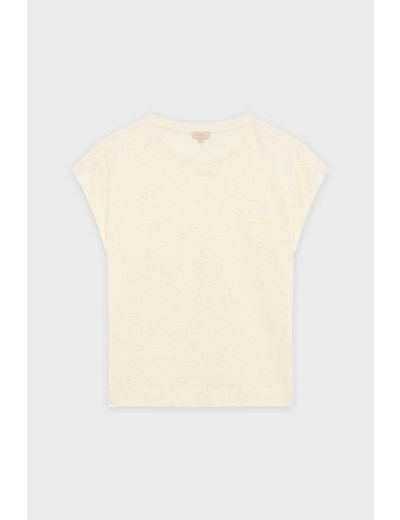 T-shirt en lin aux épaules froncées - GEMA