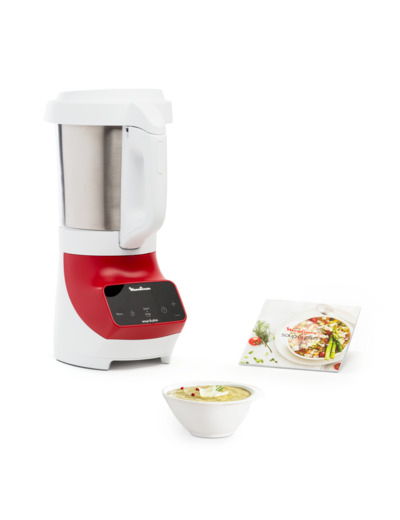 Soup&plus, Blender chauffant, 3 programmes automatiques, 1100W, Rouge