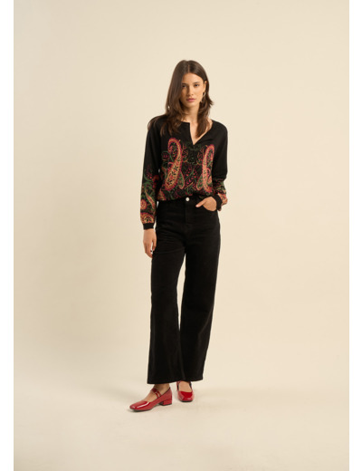 Pantalon en velours à coupe droite