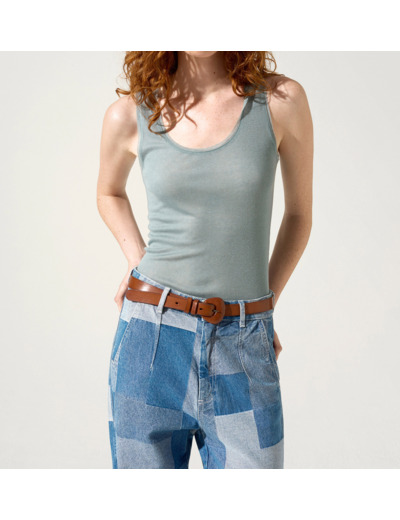 Debardeur bleu de gris