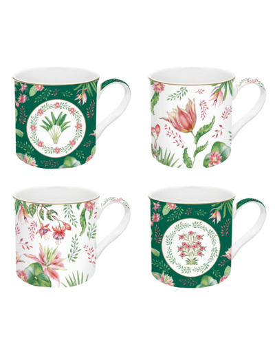 BOTANIC CHIC Coffret 4 mugs 30cl
