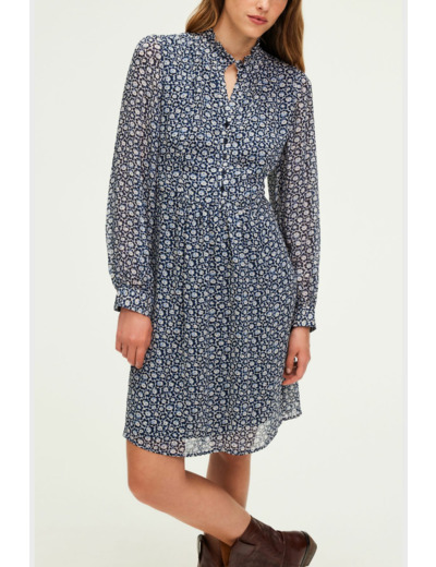 Robe courte imprimé floral bicolore - SHANA