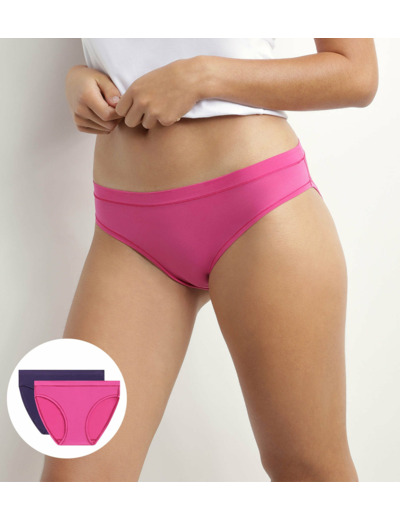 Lot de 2 slips femme en coton et nylon Fuchsia Violet Oh My Dim’s