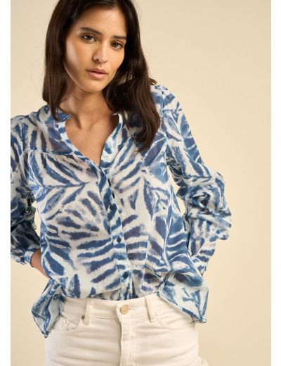 Chemise ample imprimé végétal