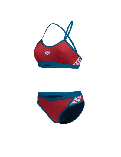 Maillot de bain 2 pièces arena Performance Icons Cross Back Solid pour femmes