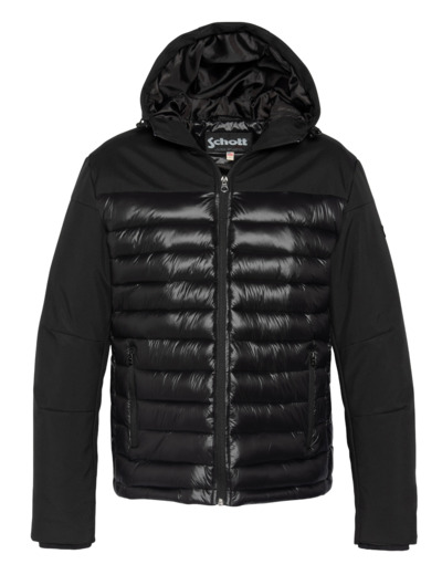 Doudoune bi-matière à capuche