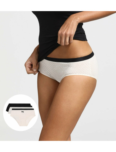 Lot de 3 boxers nœud noir en coton Les Pockets