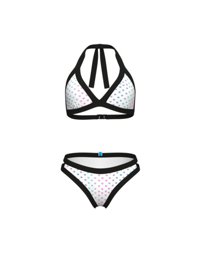Maillot de bain deux pièces triangle arena Rainbow Monogram pour femmes