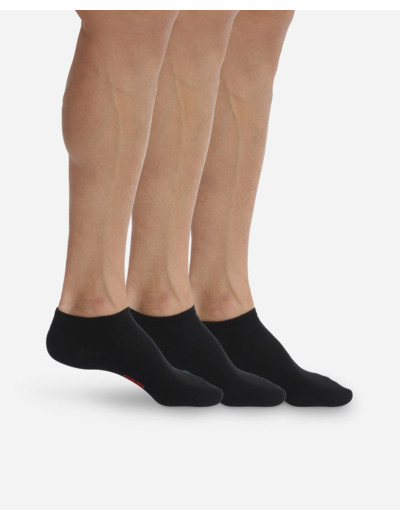 Lot de 3 paires de socquettes invisibles noires Homme