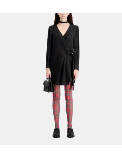 Robe Portefeuille Courte Noire En Crêpe black