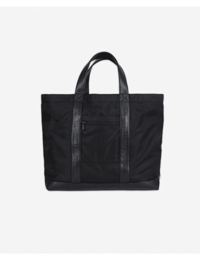 Sac Shopping En Nylon Avec Poche Frontale black
