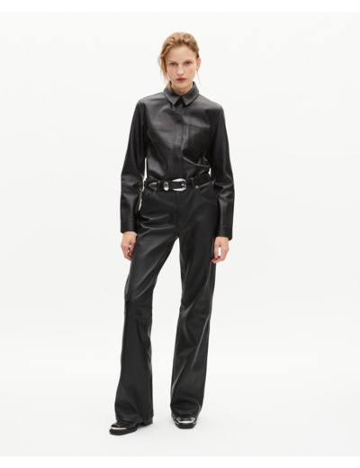 Chemise en cuir noire black