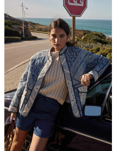 Veste jacquard au tissu effet bandana