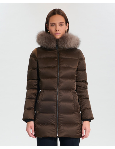 Doudoune Dalya Chocolat en Polyester