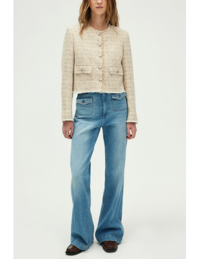 Veste à franges en tweed - ROZETTA