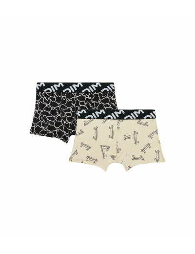 Lot de 2 boxers garçons en microfibre recyclée motif skate Dim Micro