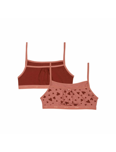 Lot de 2 brassières en coton stretch Sable à motifs coeurs Les Pockets