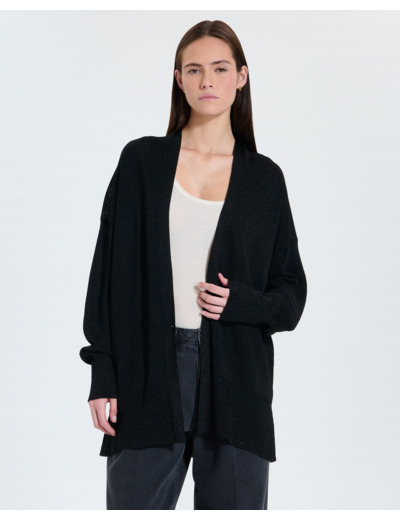 Gilet long noir pailleté