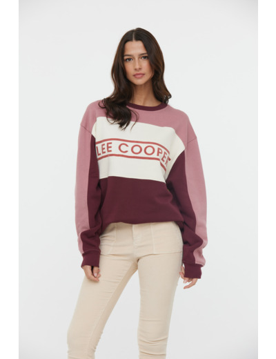 Sweat mixte à découpes effet oversize, flocage «Lee Cooper» poitrine