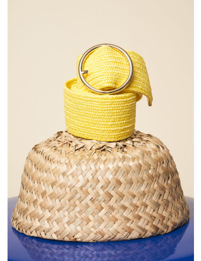 Ceinture tressée en raphia