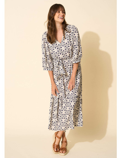 Robe imprimé à manches courtes