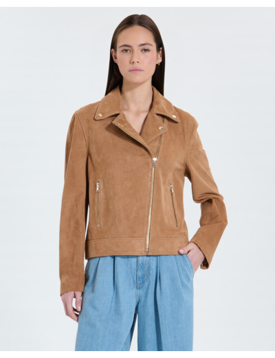 Perfecto en suède beige